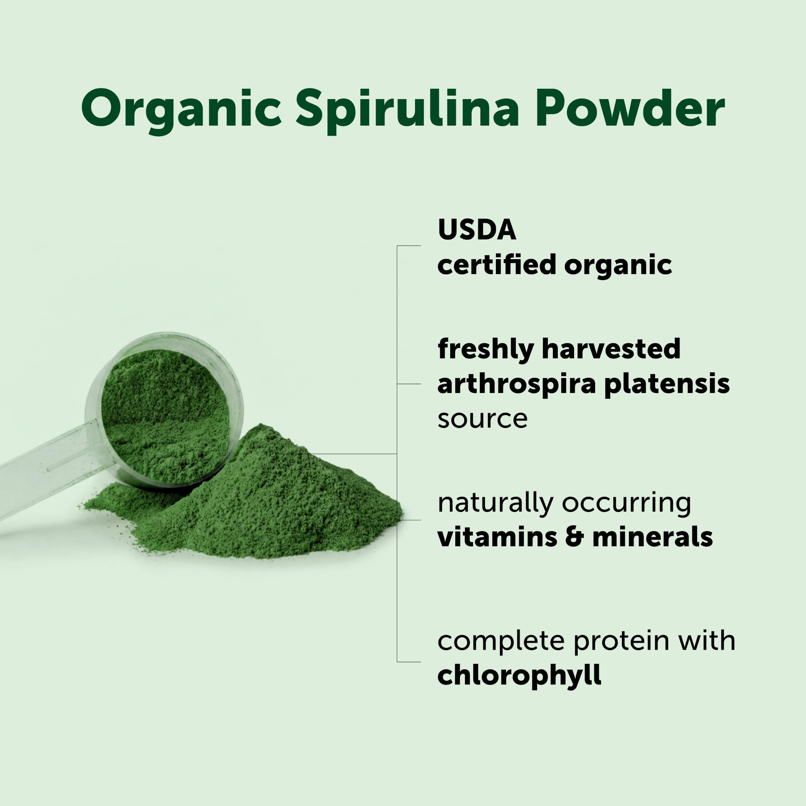 Organic Spirulina Powder, 1lb | Blue-Green Algae, Naturally Occurring Vegan Protein, Vitamins & Minerals | Source of Natural Chlorophyll & Enzymes | Non-GMO, Gluten-Free, No Additives — Amazon image 3