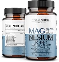 Vista 1 de 10-in-1 Magnesium Supplement 500 mg High Absorption Magnesium Complex with Mag Glycinate, Citrate, Vitamin B6 Magnesium for Sleep, Muscle, Bone &