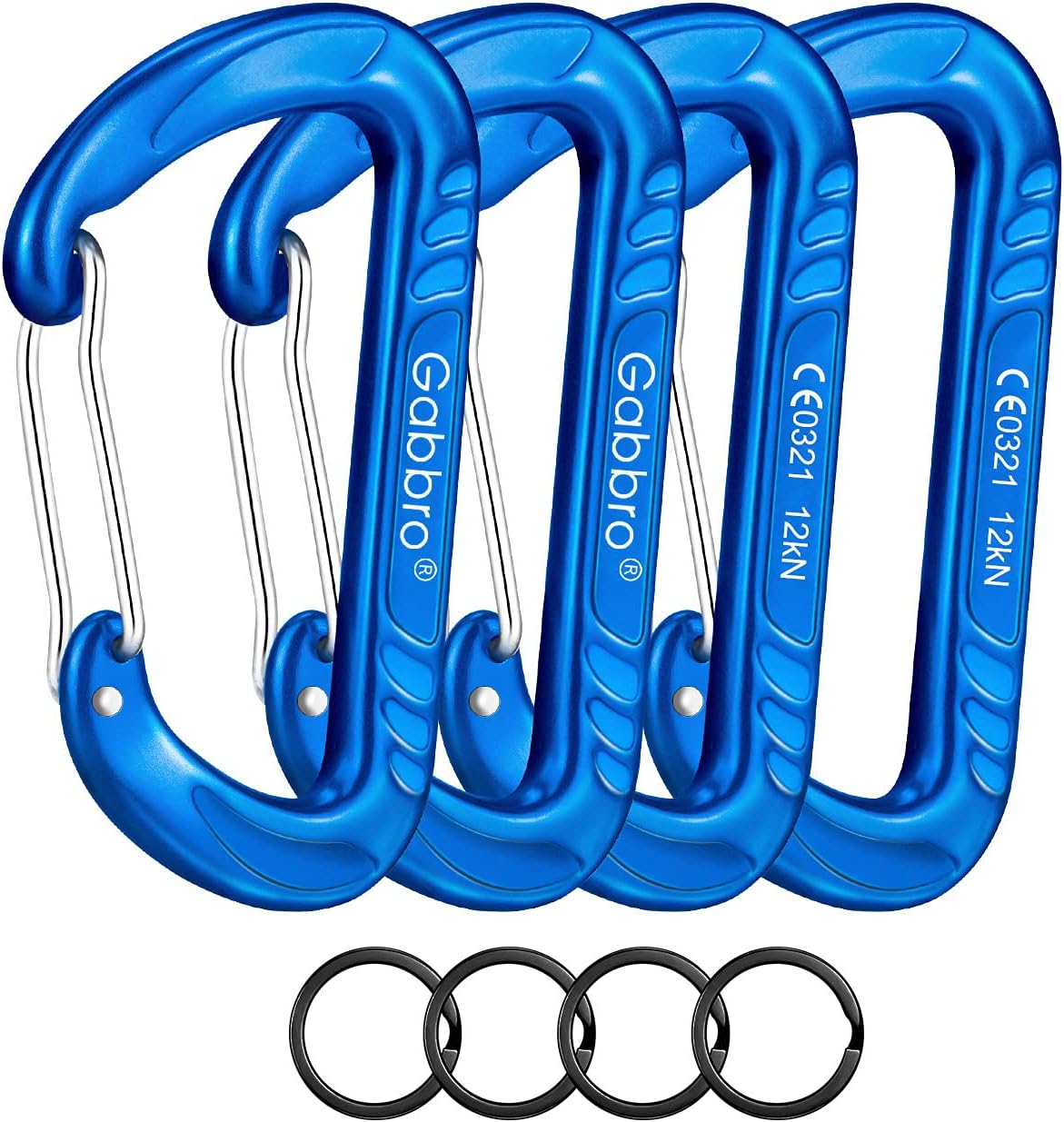 Gabbro Carabiner Clips Heavy Duty 12kN (2697 lbs), Wiregate Aluminum Lightweight Caribeener for Hammock, Hiking, Camping, Water Bottle, Dog Leash Harness, Keychains