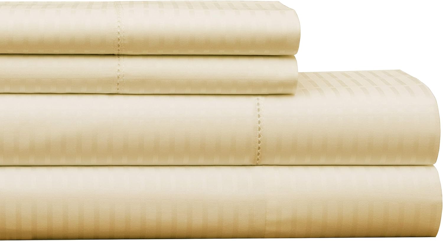 Pointehaven 450 Thread Count Dobby Cotton Sheet Set, Queen, Ivory