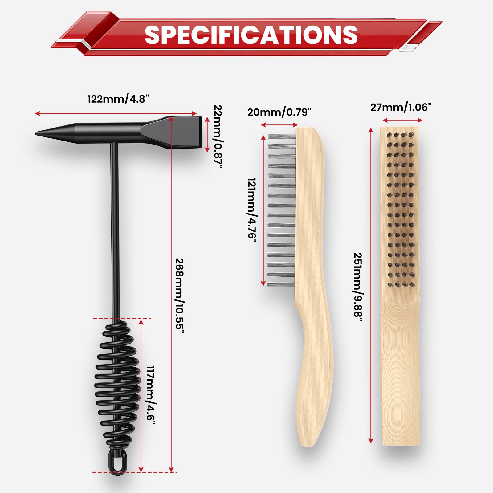 Bestarc Welding Hammer & Brush Set - Slag Removal -2