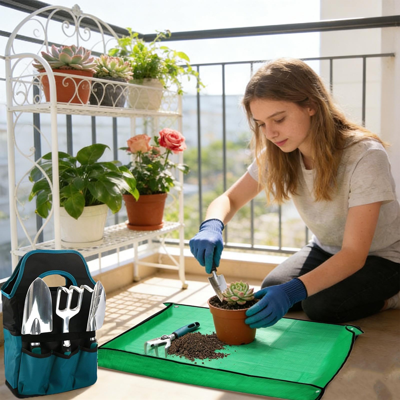 Set Di Attrezzi Da Giardinaggio A Mano Lega Alluminio Robusta Portatile | Kit Per Giardinaggio Esterno E Cortile Voor Bedrijfscultuur Liefhebbers Speciale Gelegenheden Trouwdag Ver