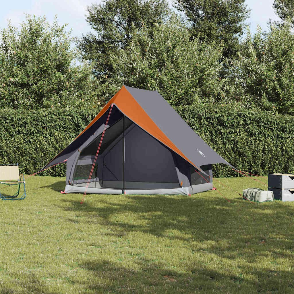 Tente familiale avec toit en toile vert et blanc, tente jetable en fibre de verre en polyester imperméable pour camping, famille, sac de transport inclus