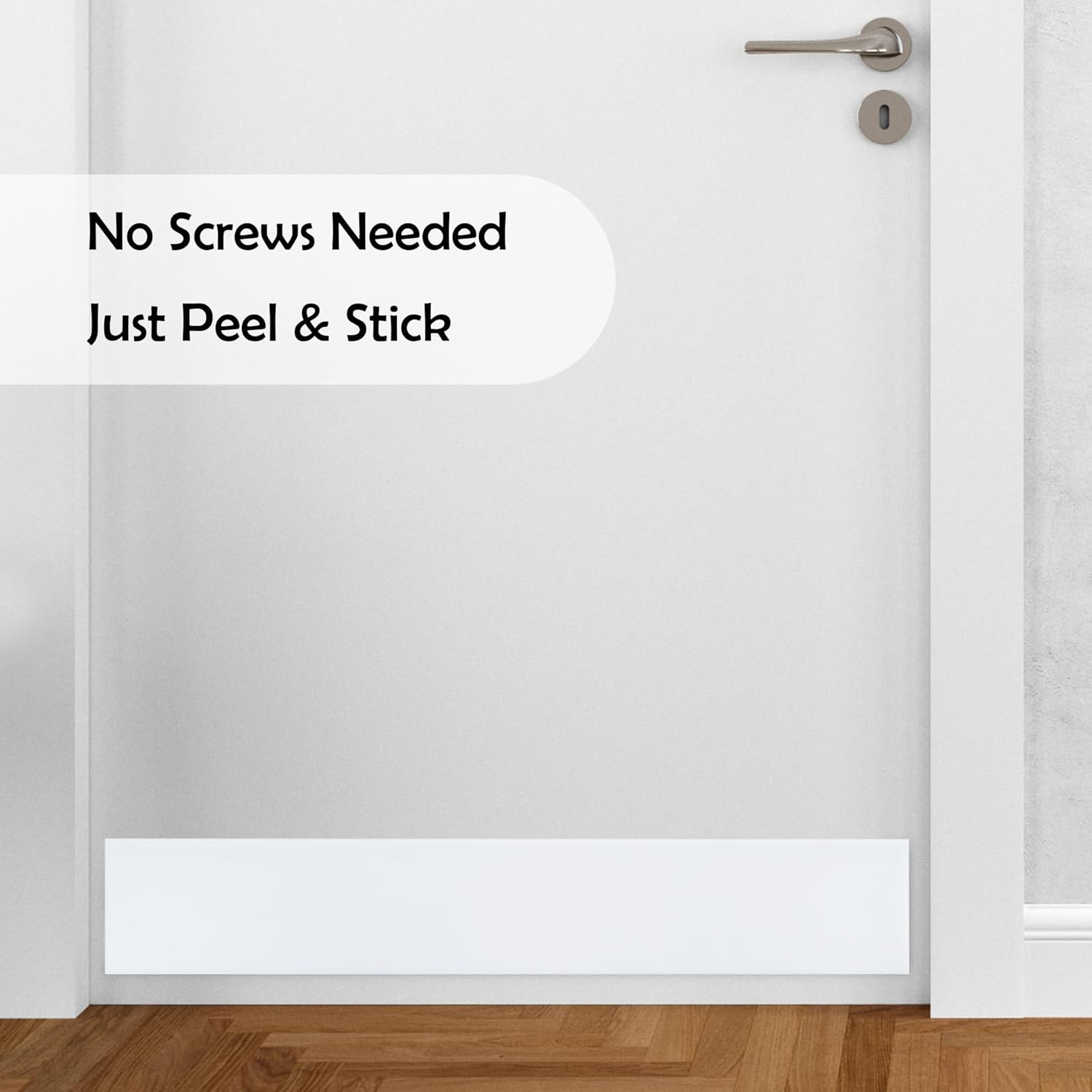 Rubber Bond Kick Plates (2 Pack) 6 x 33 - Effortless Peel & Stick - Prevents Dents & Scratches - Self-Adhesive & Universal Fit (White)