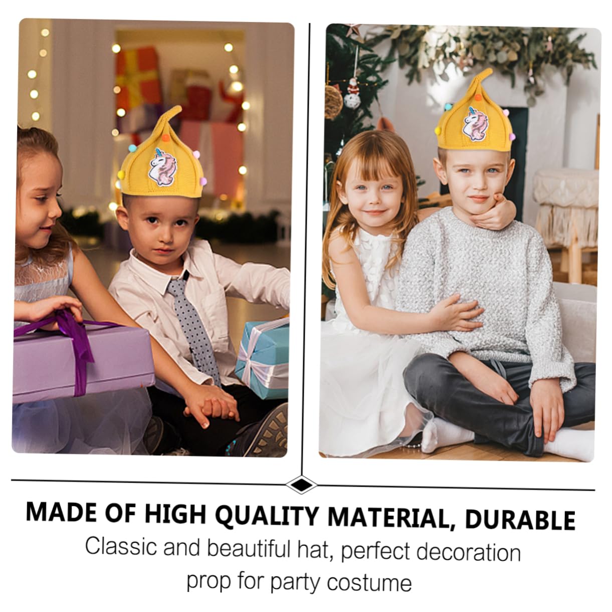 WOFASHPURET Soft Boys and Girls' Hat Adorable Bear Pattern Warm Pointed Cap for Cold Weather Indoor Outdoor