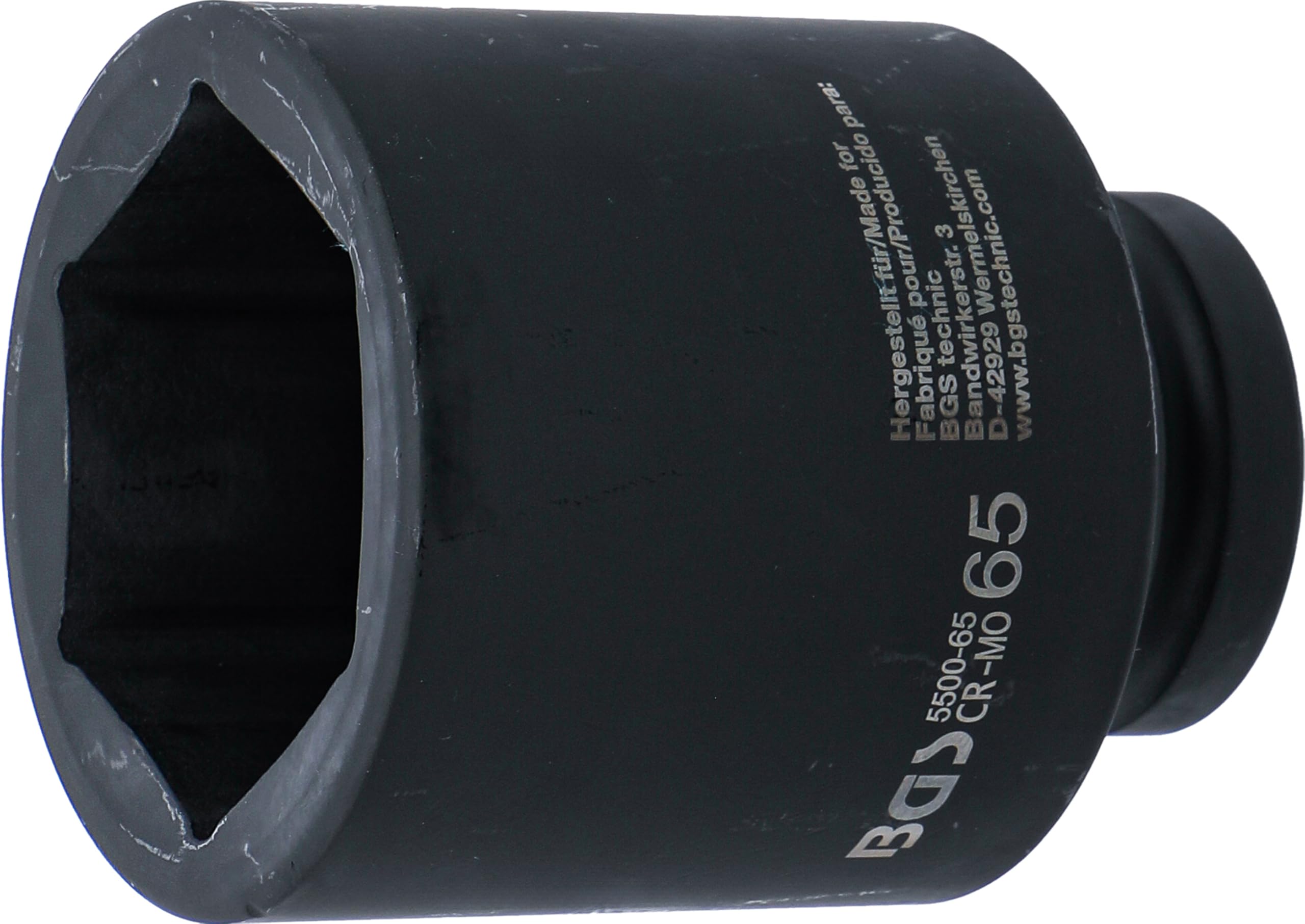 Bgs Phosphated 5500-65 | Impact Socket Hexagon, Deep | 25 Mm (1") Drive | 65 Mm
