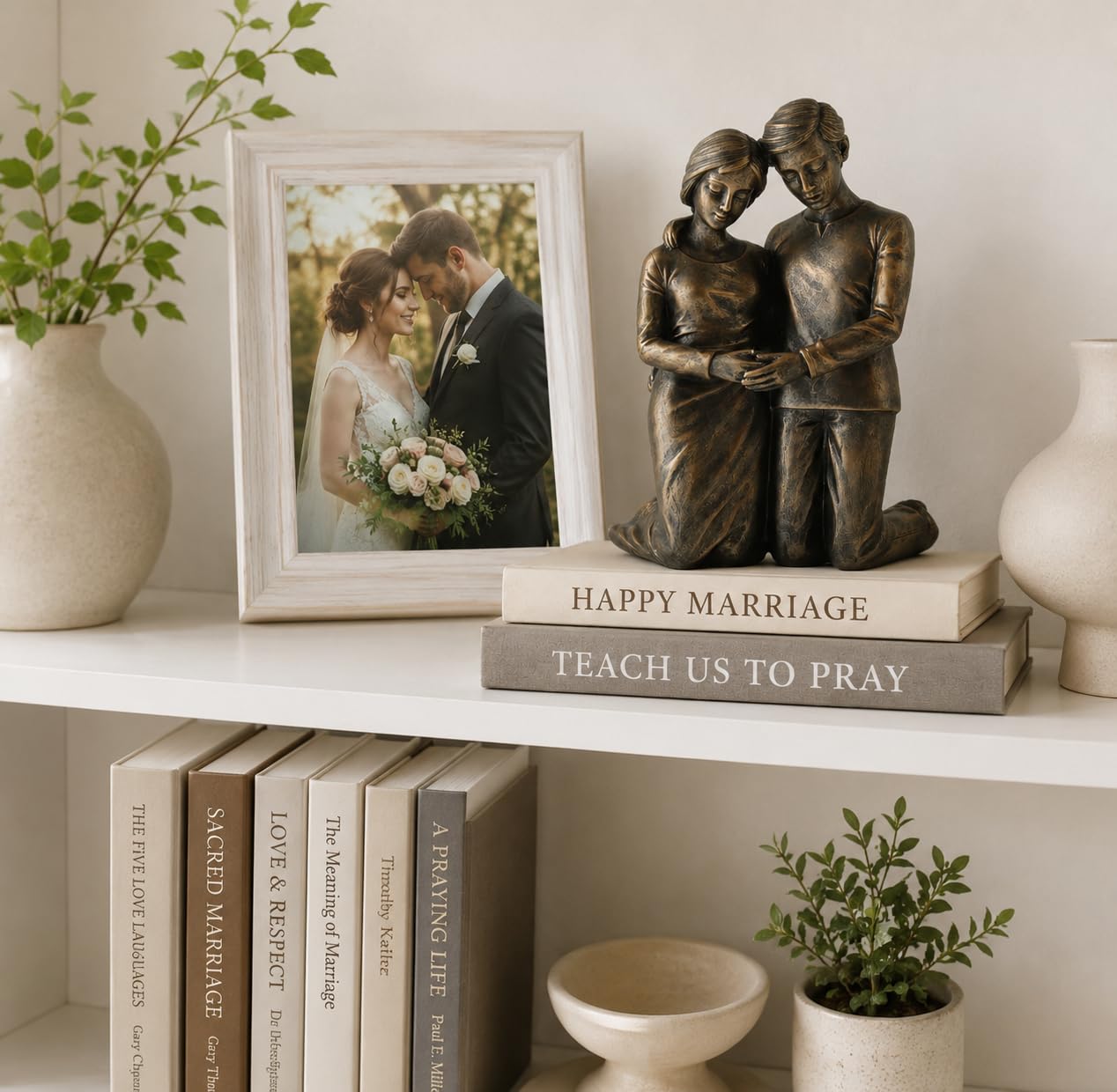 Scultura statua in ginocchio per marito e moglie, coppia in preghiera, regalo per marito, moglie, idee regalo per coppie, idee regalo per coppie sposate, regali per anima gemella,