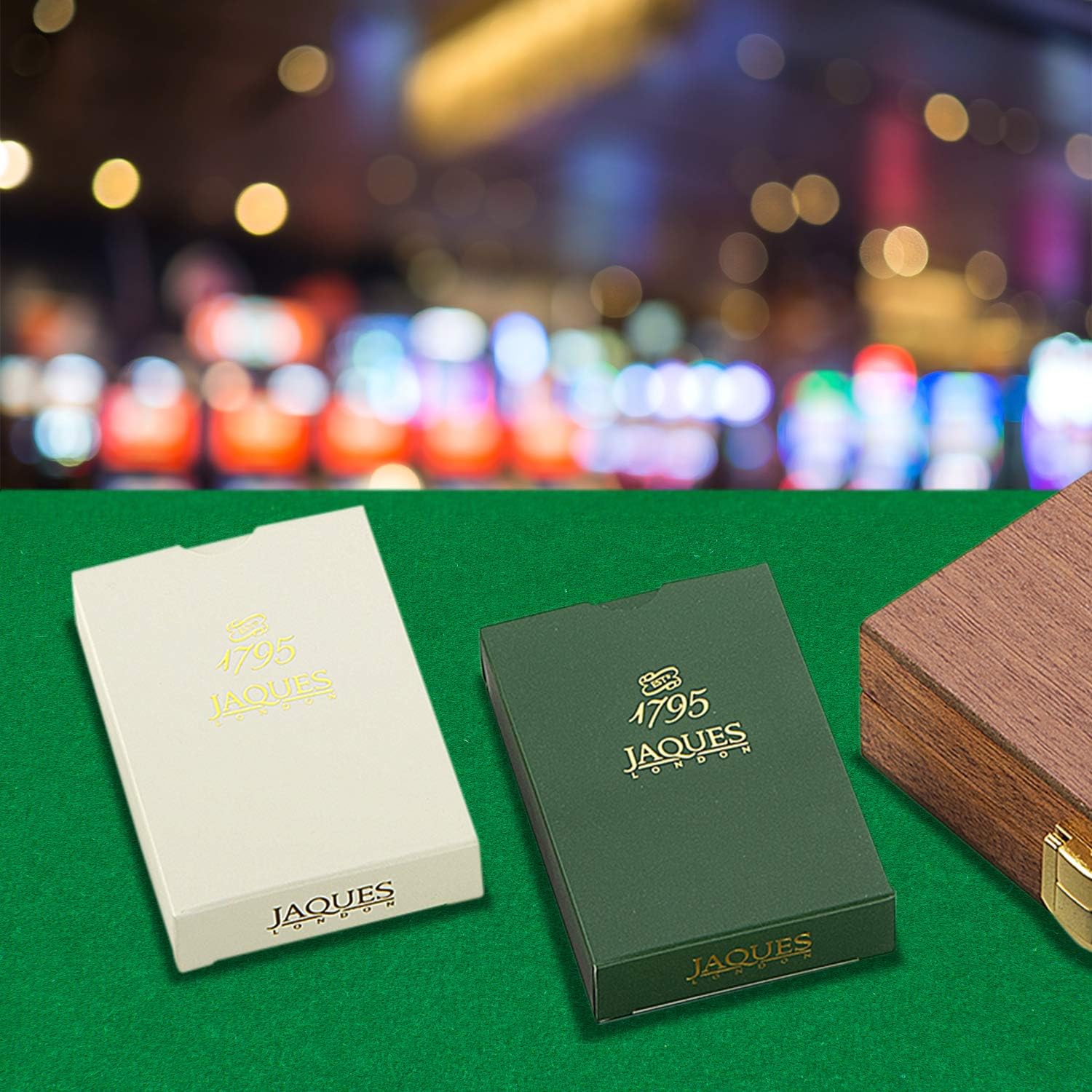 Premium Twin Pack Playing Cards - Luxury Mahogany Cased