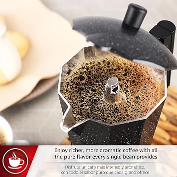 Magefesa Onix 9-Cup Stovetop Espresso Moka Pot, Stainless Steel & Aluminum Italian Coffee Maker, All-Stovetop Compatible Greca Coffee Maker