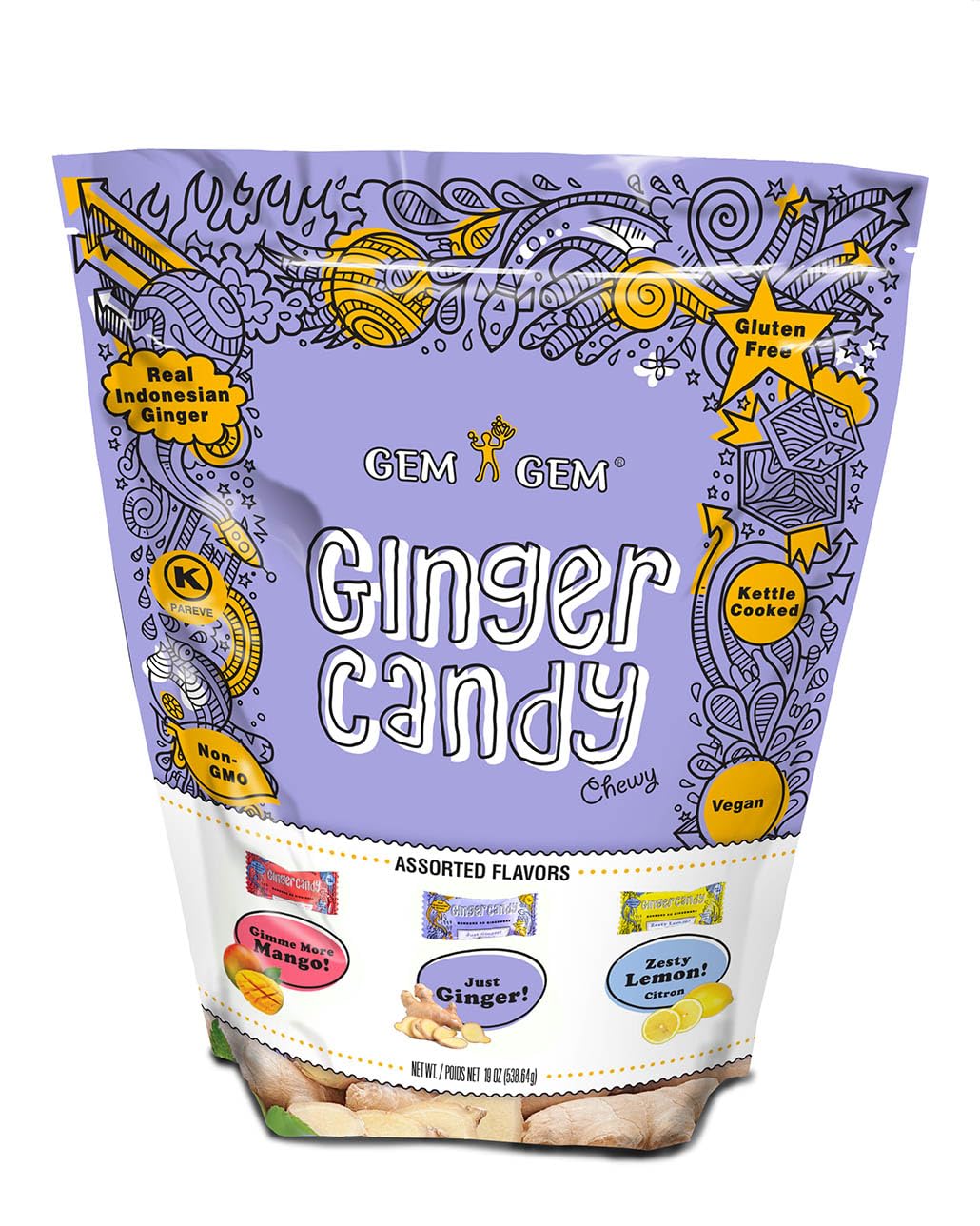 Amazon.com : Gem Gem Ginger Candy Chewy Ginger Chews (Assorted