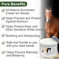 Vista 3 de Protector solar para caballos Pure Sole Sun Block Cream Protección solar de nariz y piel sensible de caballo rosa Fabricado con ingredientes