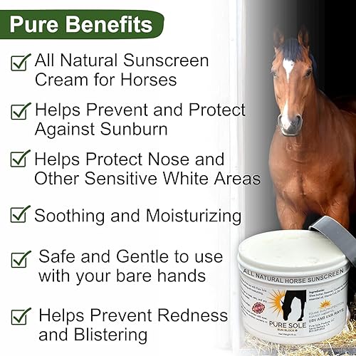 Miniatura 3 de Protector solar para caballos Pure Sole Sun Block Cream  Protección solar de nariz y piel sensible de caballo rosa  Fabricado con ingredientes