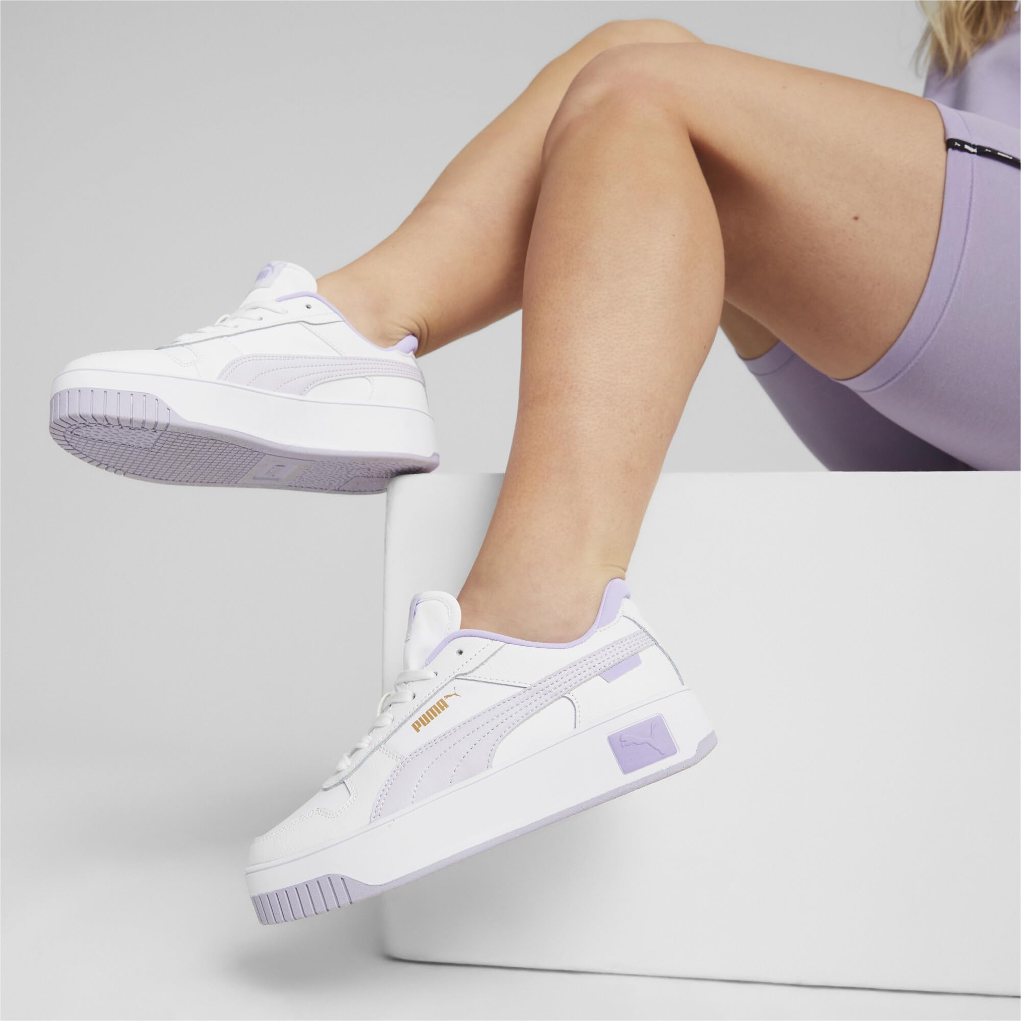 PUMA Damen Carina Street Sneaker, Black Rose Gold White Metallic, 42 EU