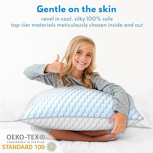 Miniatura 5 de Almohadas de cama tamaño Queen para dormir, juego de 2 almohadas suaves y transpirables alternativas para dormir de lado, espalda y estómago,