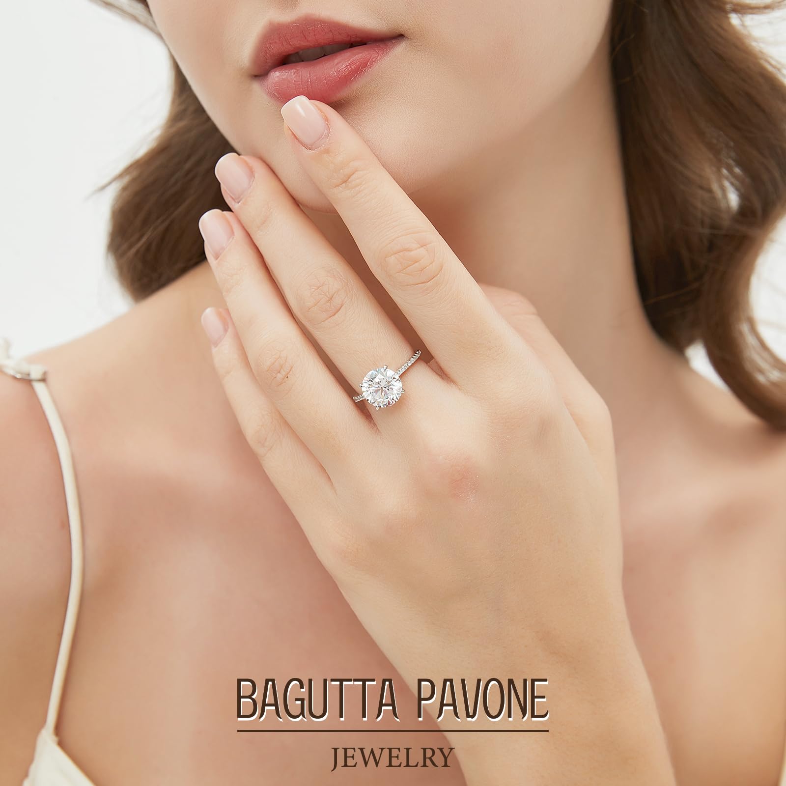 Anillos de compromiso de circonita cúbica para mujer, redondos, peras, óvalos, cojines, corte radiante, plata de ley 925, anillos de compromiso con chapado en oro blanco de 18 quilates, 9