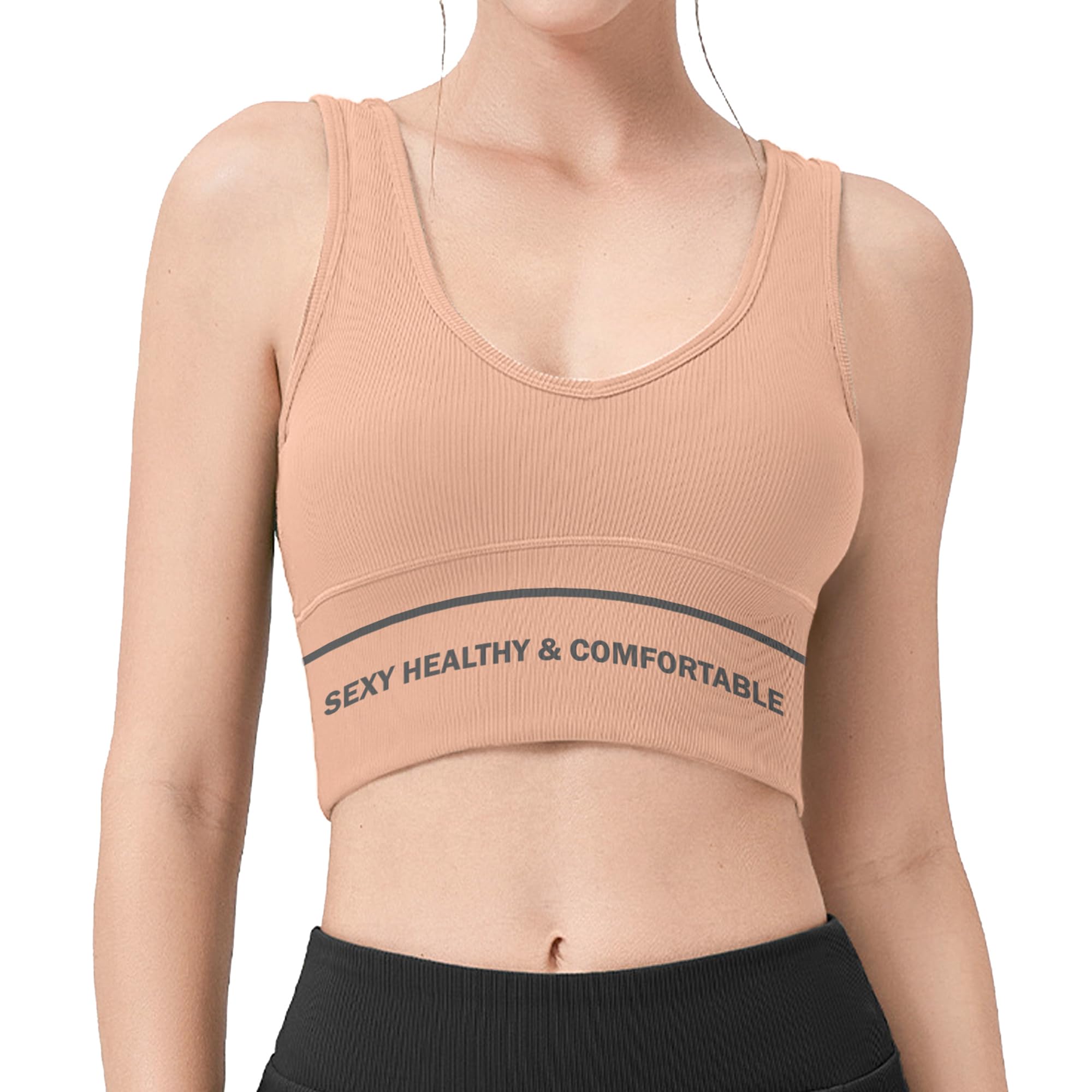 Women's Sports Bra for Girls & Women's, Wireless Full Coverage & Removable Padded, Push-Up Vest Stylish Premium Pro-Stretch Fabric, Combining Comfort and Flexibility for Active Lifestyles-picture-27