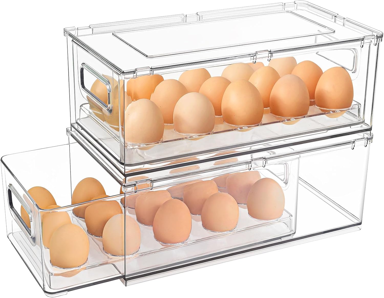 shopwithgreen 2 Pack Egg Container for Refrigerator, 14 Egg