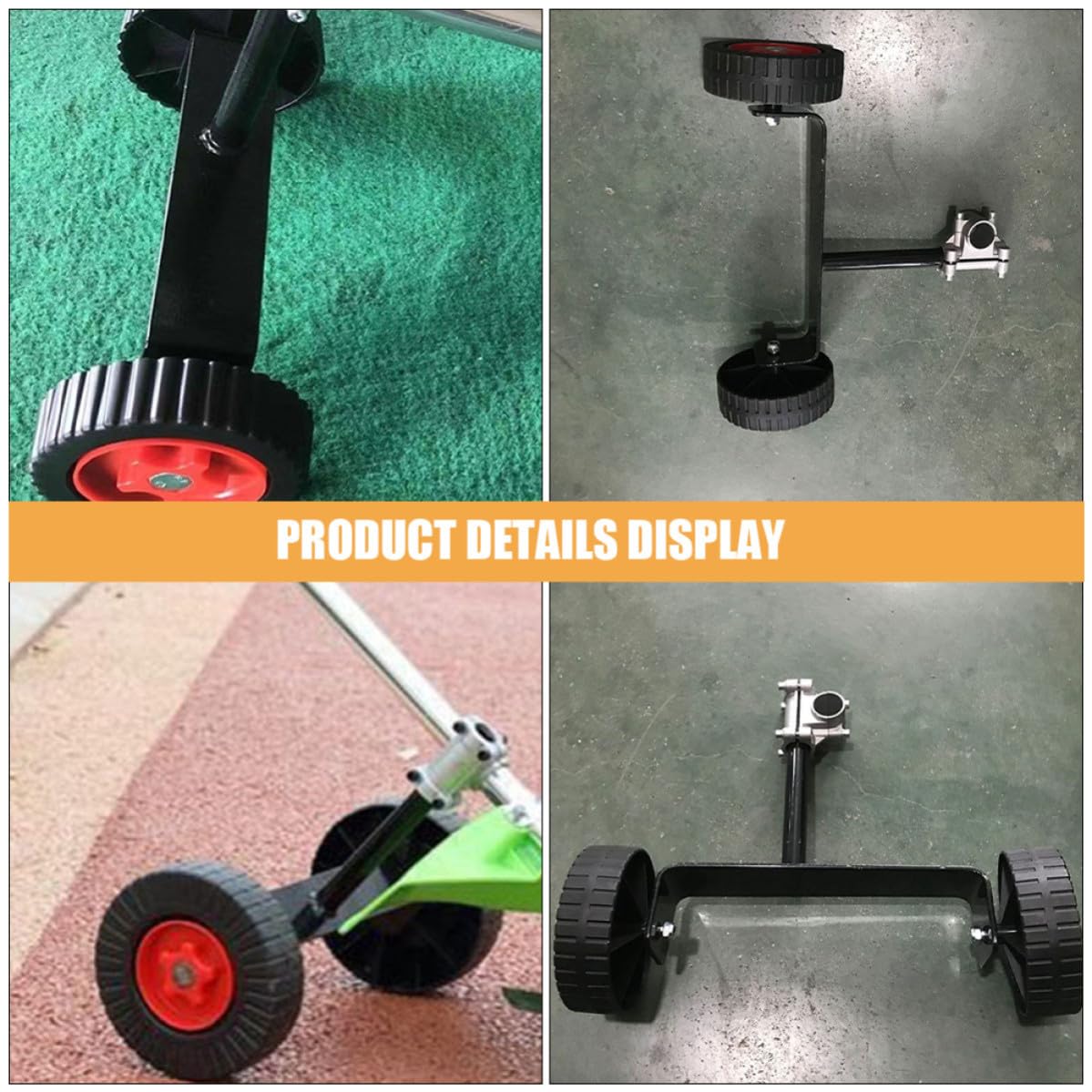 Juego de 2 Ruedas de Soporte de Hierro, Accesorio para Desbrozadora que Reduce la Fatiga en Jardinería