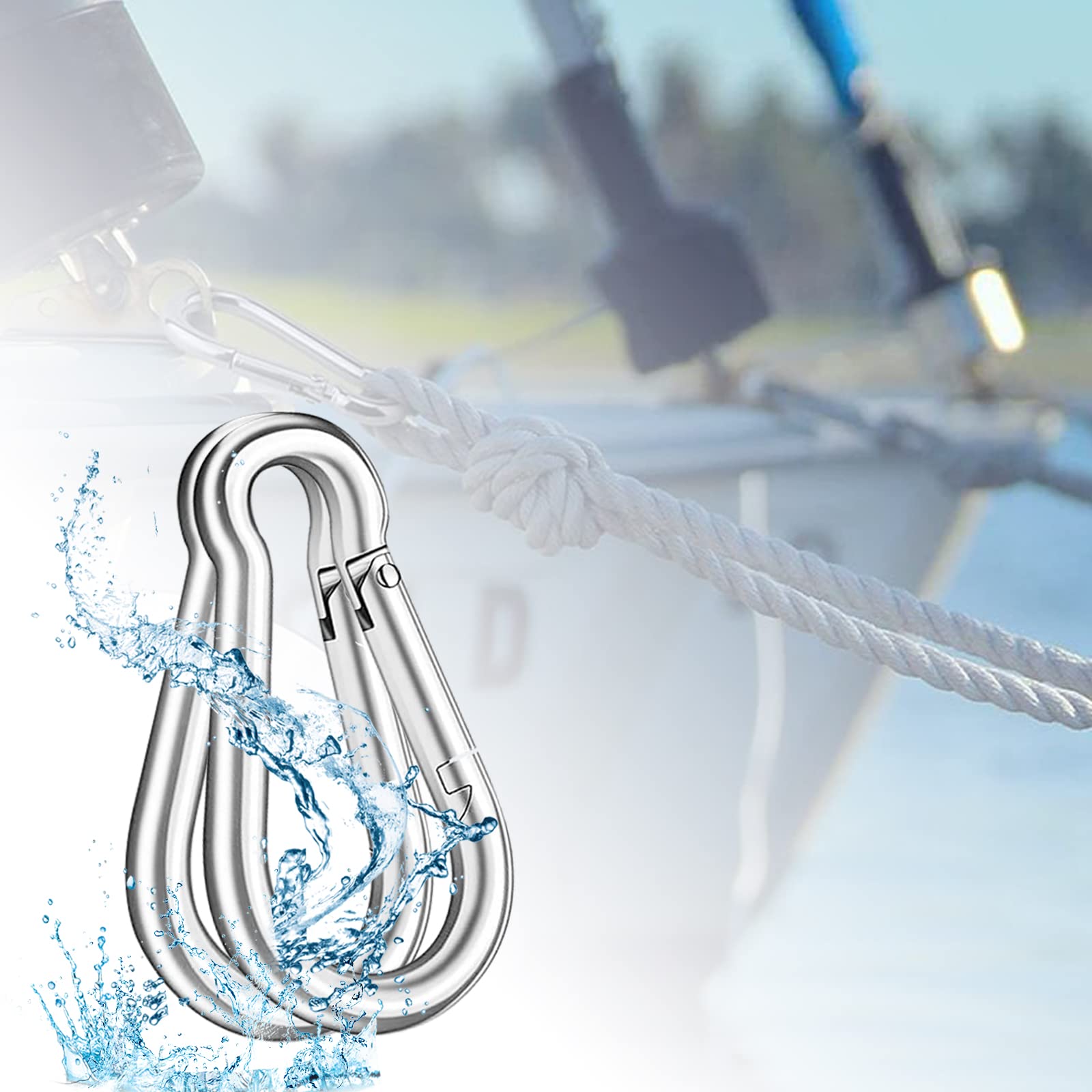 200PCS Spring Snap Hook Carabiners, M5/ 3/16” Spring Snap Hook Keychain ...