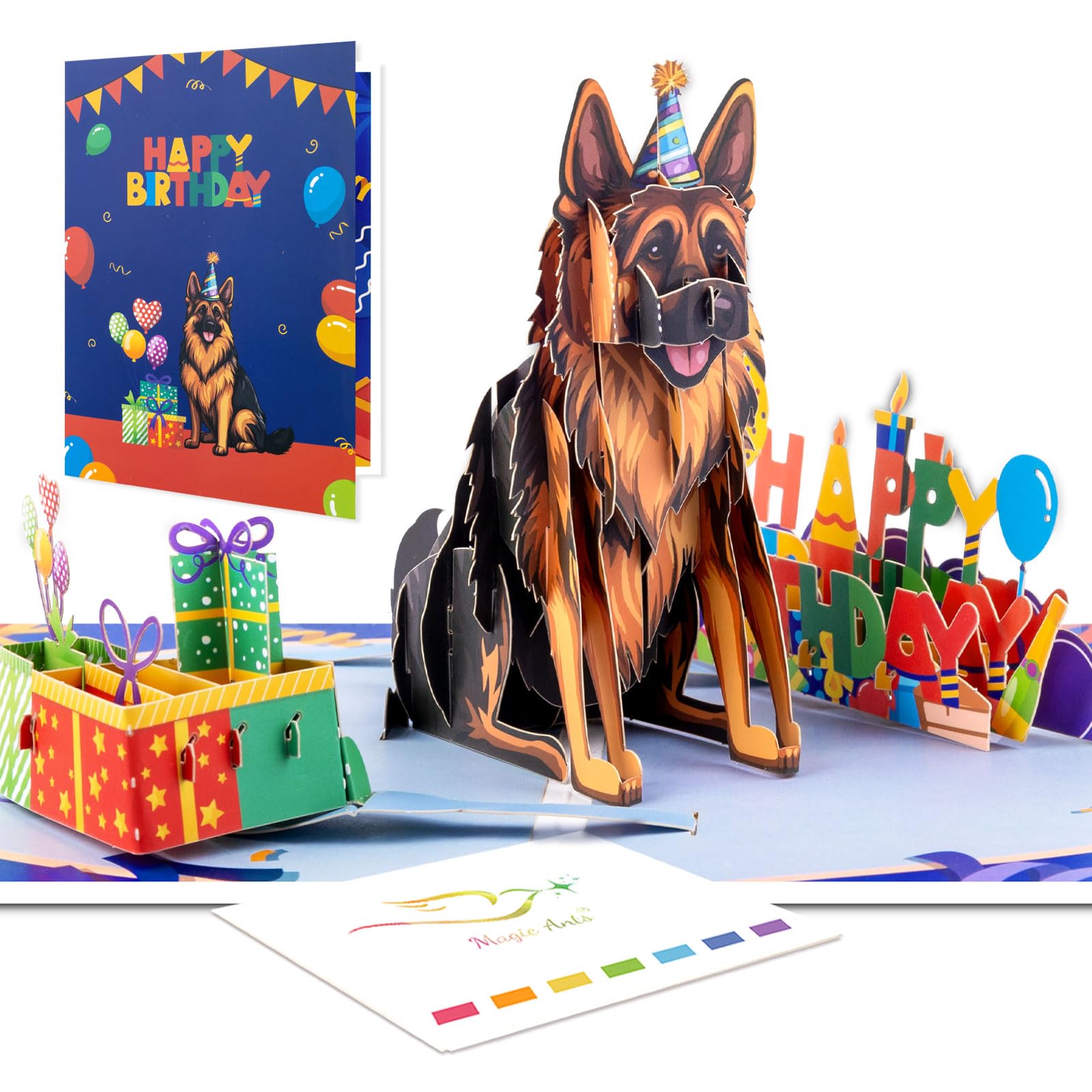 Pop-Up Grußkarte Mit Deutschem Schäferhund – Blanko Mit Umschlag, Perfektes Geschenk Für Familie & Freunde
