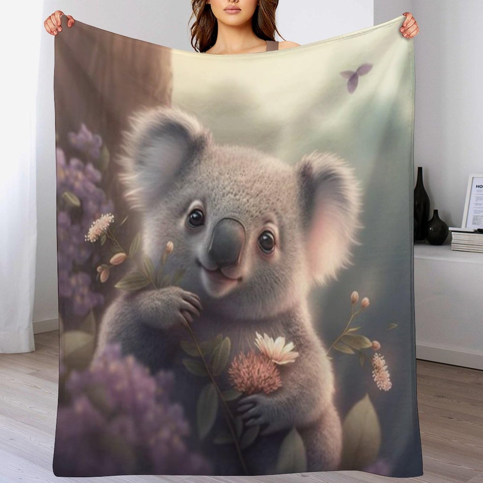 Manta de forro polar Koala ultra suave de franela termica para cama
