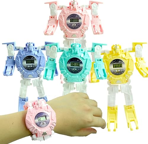 Miniatura 4 de Transformer - Reloj robot de juguete, reloj electrónico transformador, juguetes para niños y niñas de 4, 5, 6, 7, 8 años (azul oscuro), talla única
