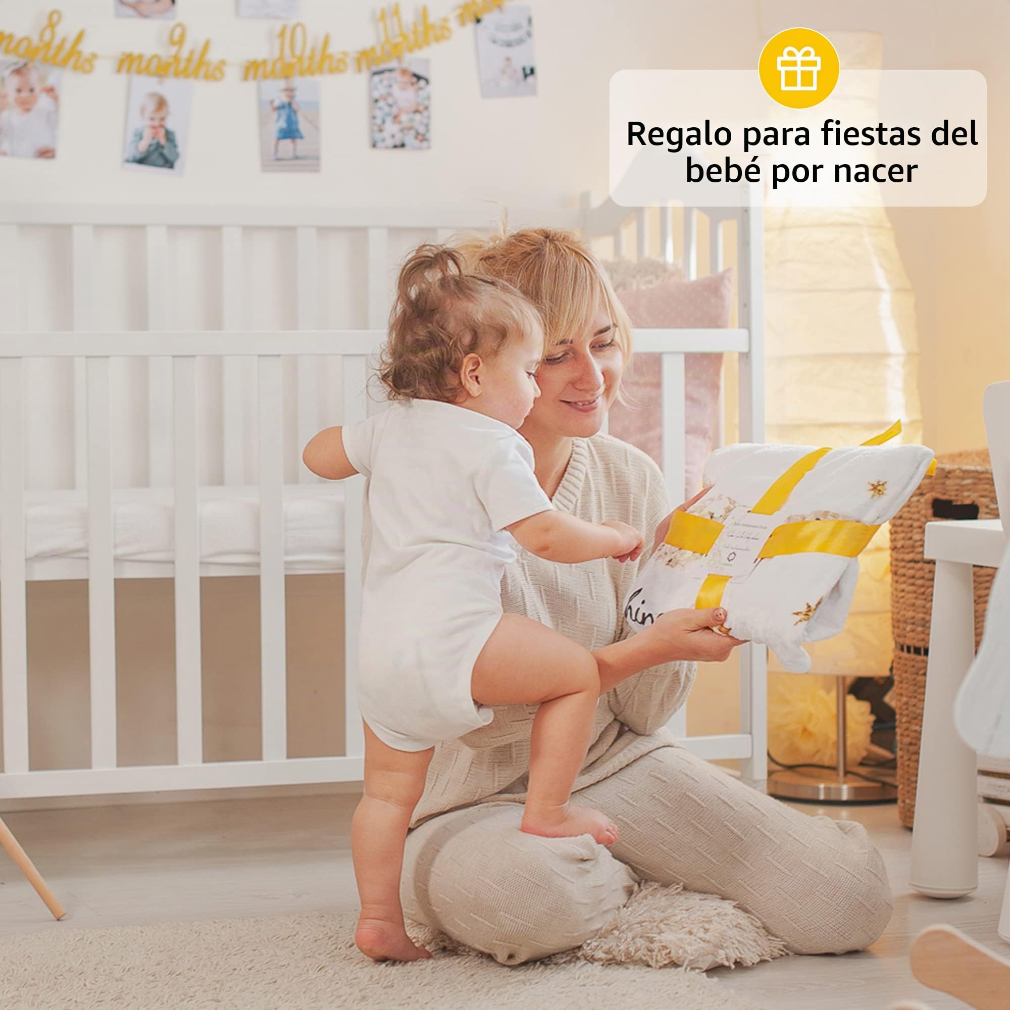 ODOXIA Manta Meses Bebé En Italiano | Manta Bebe Personalizada, Unisex | Star IT | Regalo Personalizado De Nacimiento para Nuevas Mamás | Manta Mensual Bebe | Incluye Marcos De Colores