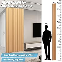 Vista 2 de Art3d Paneles de Pared de Listones WPC, Paquete de 8 de 108 x 6 Pulgadas, Acentos de Pared 3D para Decoración de Pared Interior, Sala de Estar