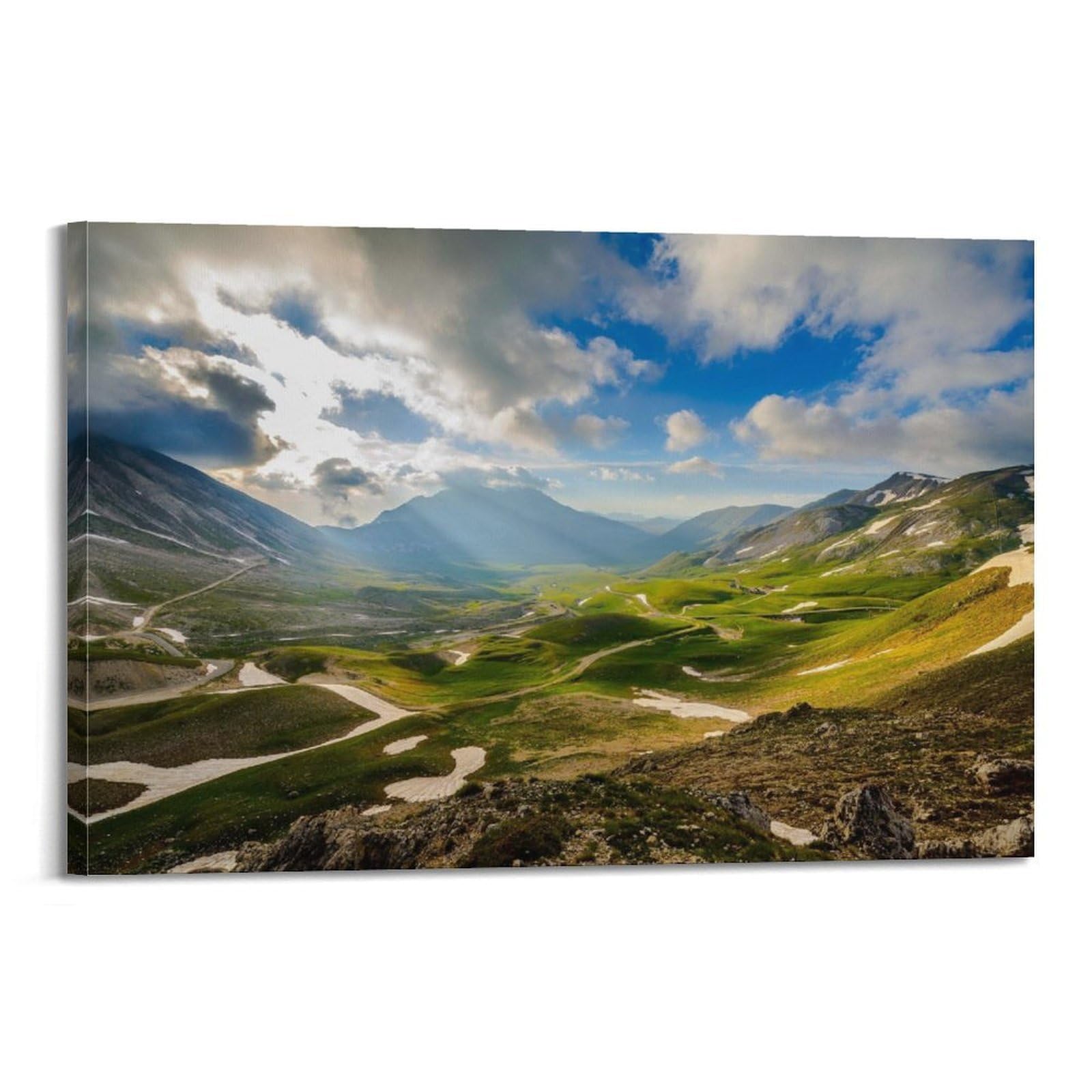 CXHJCA Mural Nature Poster Mountains Italy Sky Valley Scenery Poster Decorative Painting Canvas Wall Posters And Art Picture Print Modern Family Bedroom Decor Posters 24x36inch(60x90cm)