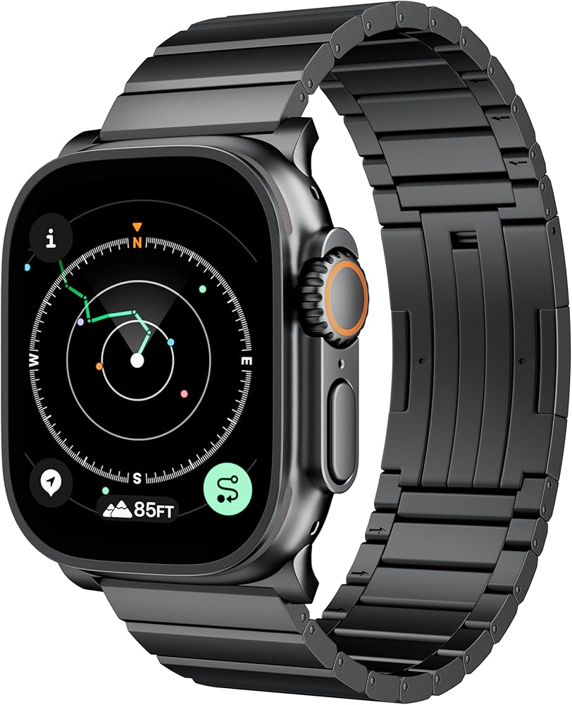 Amazon.com: LULULOOK Black Titanium Band for Apple Watch Ultra 3