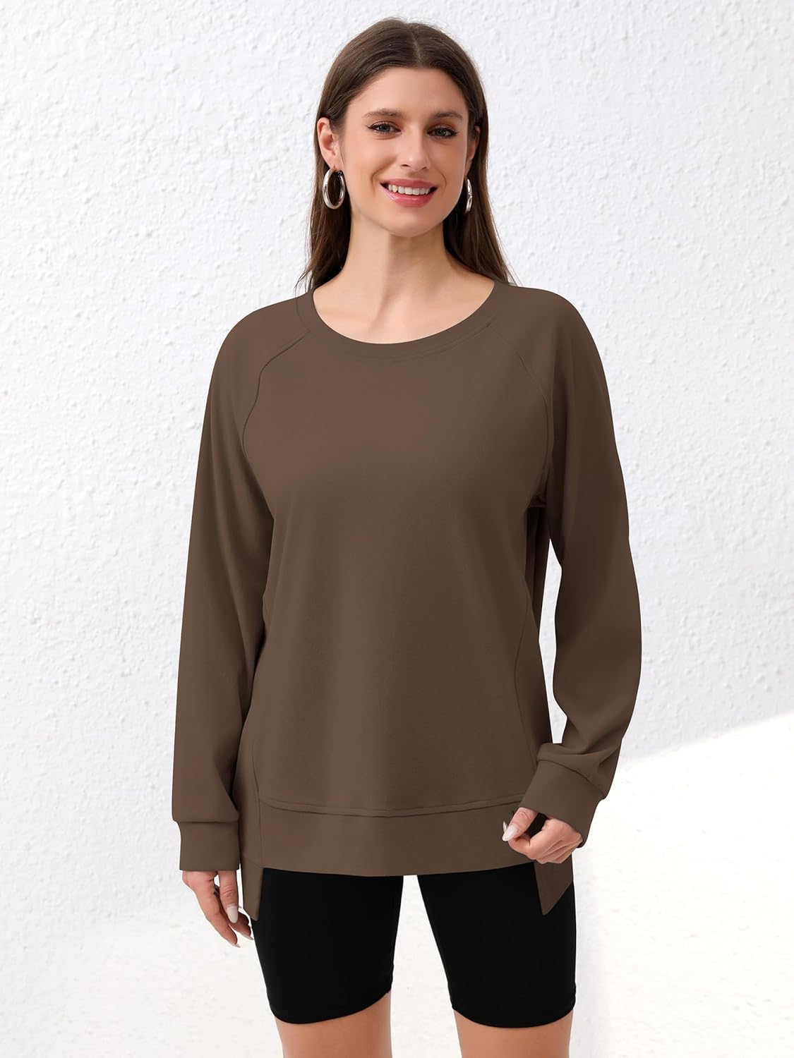 Women's Long Sleeve Crew Neck Workout Sweatshirts Loose Casual High Low Tunic Pullover Tops 2025 Fall Clothes - Image 4