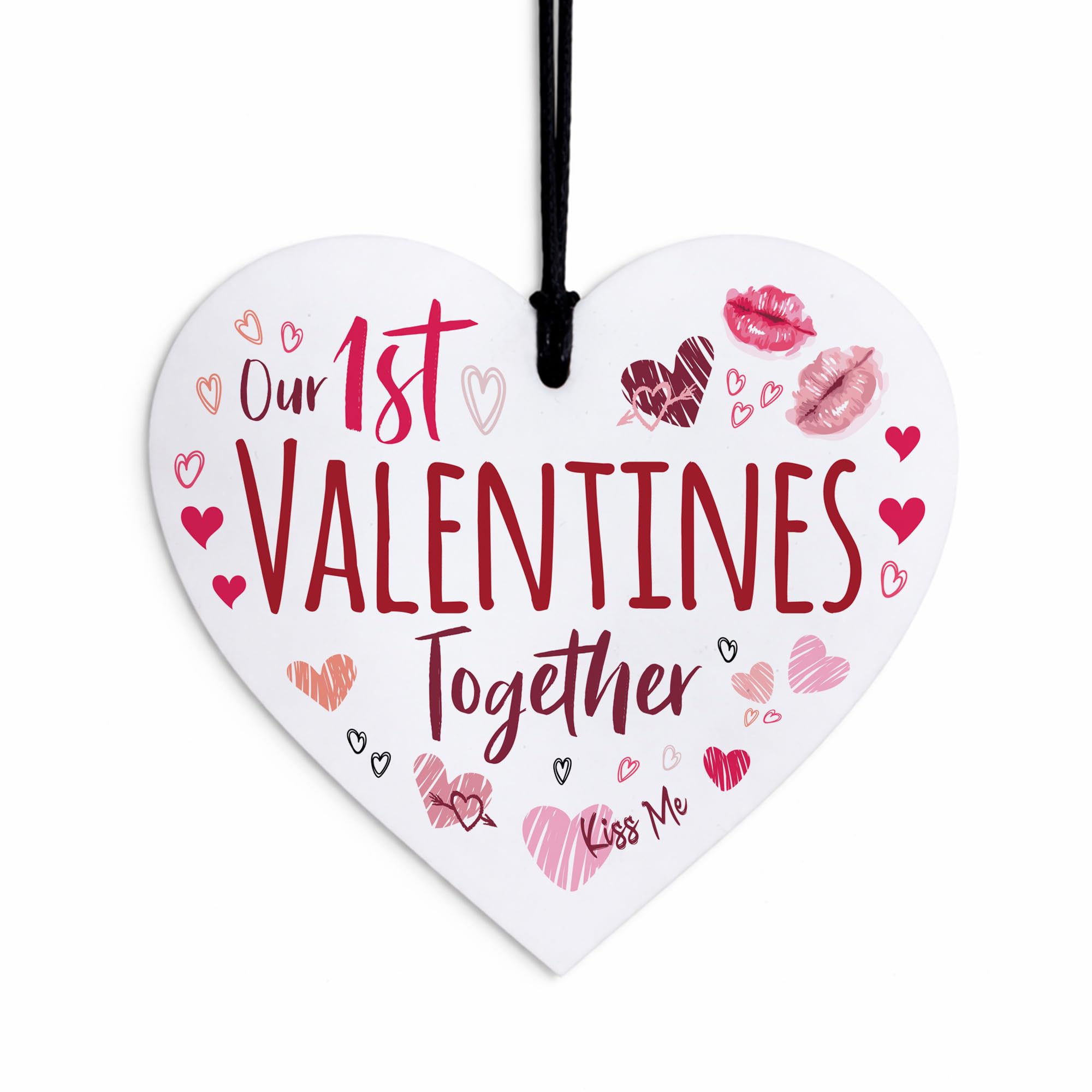 Red Ocean Our 1st Valentines Day Together Gift Acrylic Heart Plaque Gift For Girlfriend Boyfriend Him Her Romantic Gift For Partner Keepsake