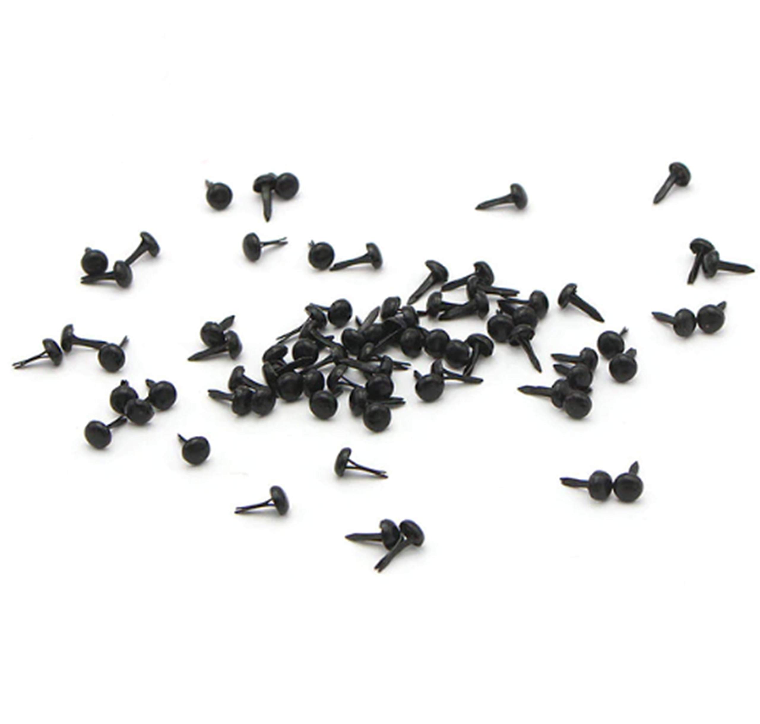 Amazon.com: Small Black Round Fastener Brads Metal for Craft Supplies ...