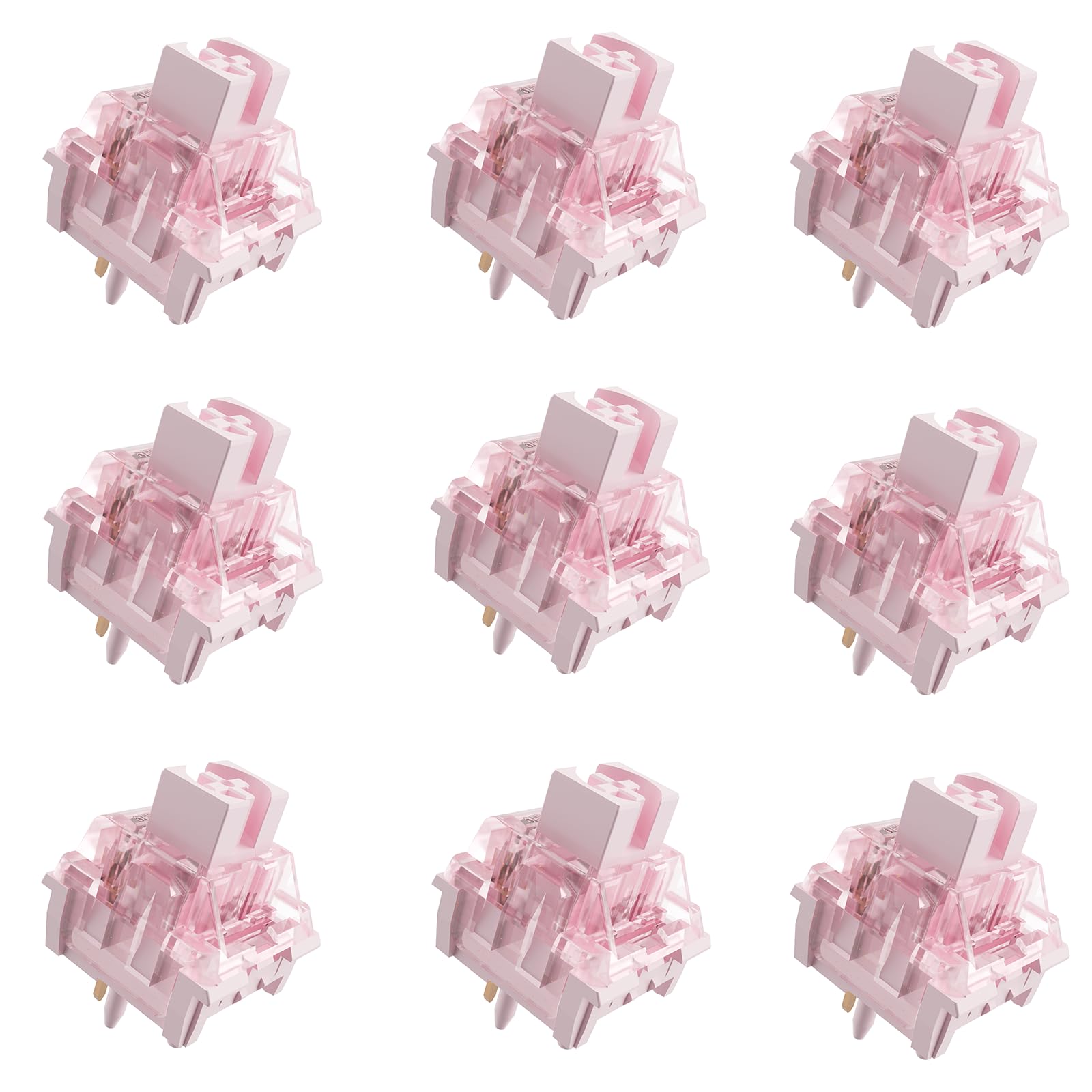 Zhouwang Pink Keyboard Switches,5-Pin Pre-Lubed with Wall Dustproof Tactile Switches for MX Mechanical Gaming Keyboard(Pink,108PCS)