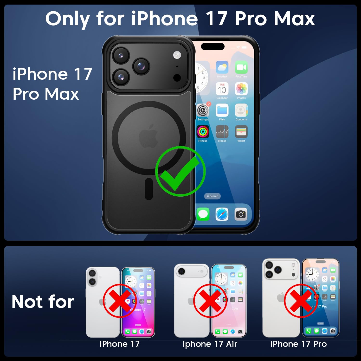 Sounce iPhone 17 Pro Max Matte Black Case Cover with Shockproof Protection Military-Grade Bumper Raised Camera Guard Slim Lightweight Anti-Fingerprint Matte Finish Hard Back Protective Cover 8 71OjhKmVcqL. SL1500