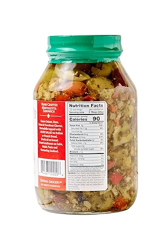 Miniatura 4 de Central Grocery - Ensalada de aceitunas  32 onzas (paquete de 2) perfecta para muffulettas, sándwiches, coberturas de pizza, pastas, decoración para