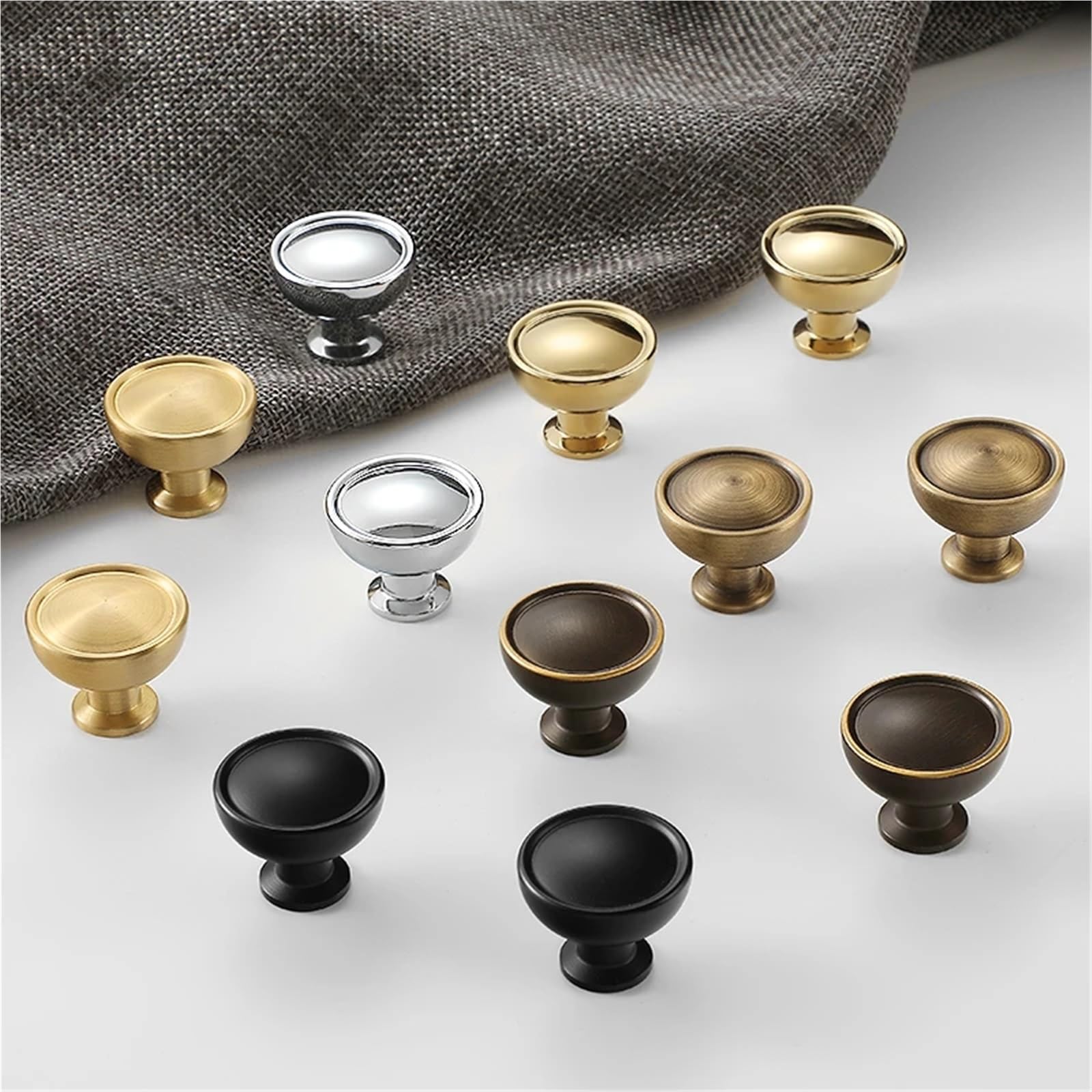 DFLPBHAV Solid Furniture Cabinet Door Retro Handle Modern Cabinet Single-Hole Handle 1Pcs(Bronze)