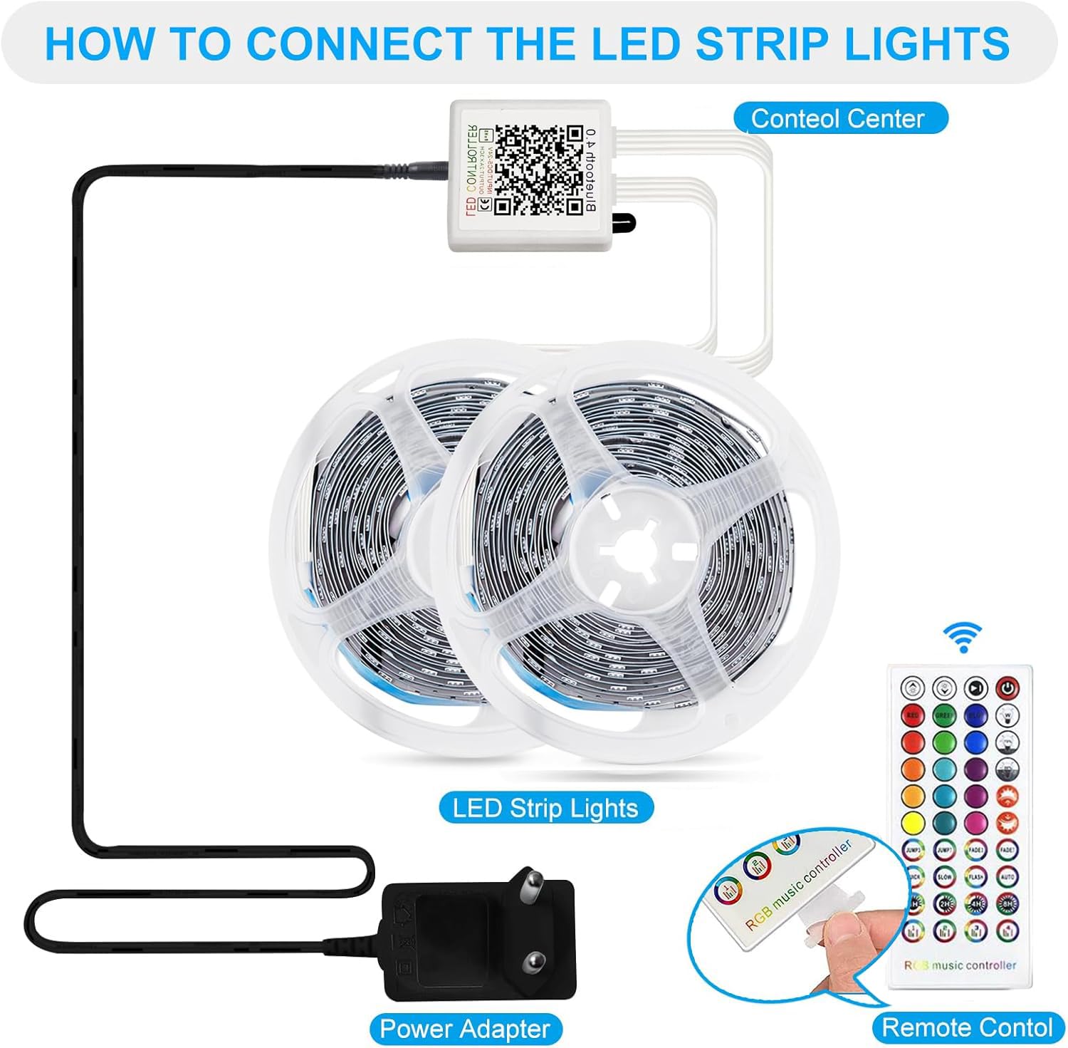 Striscia LED 5 Metri RGB - Controllo Con APP E Telecomando - Sincronizzazione Musica - Luci Per Camera - Foto 11