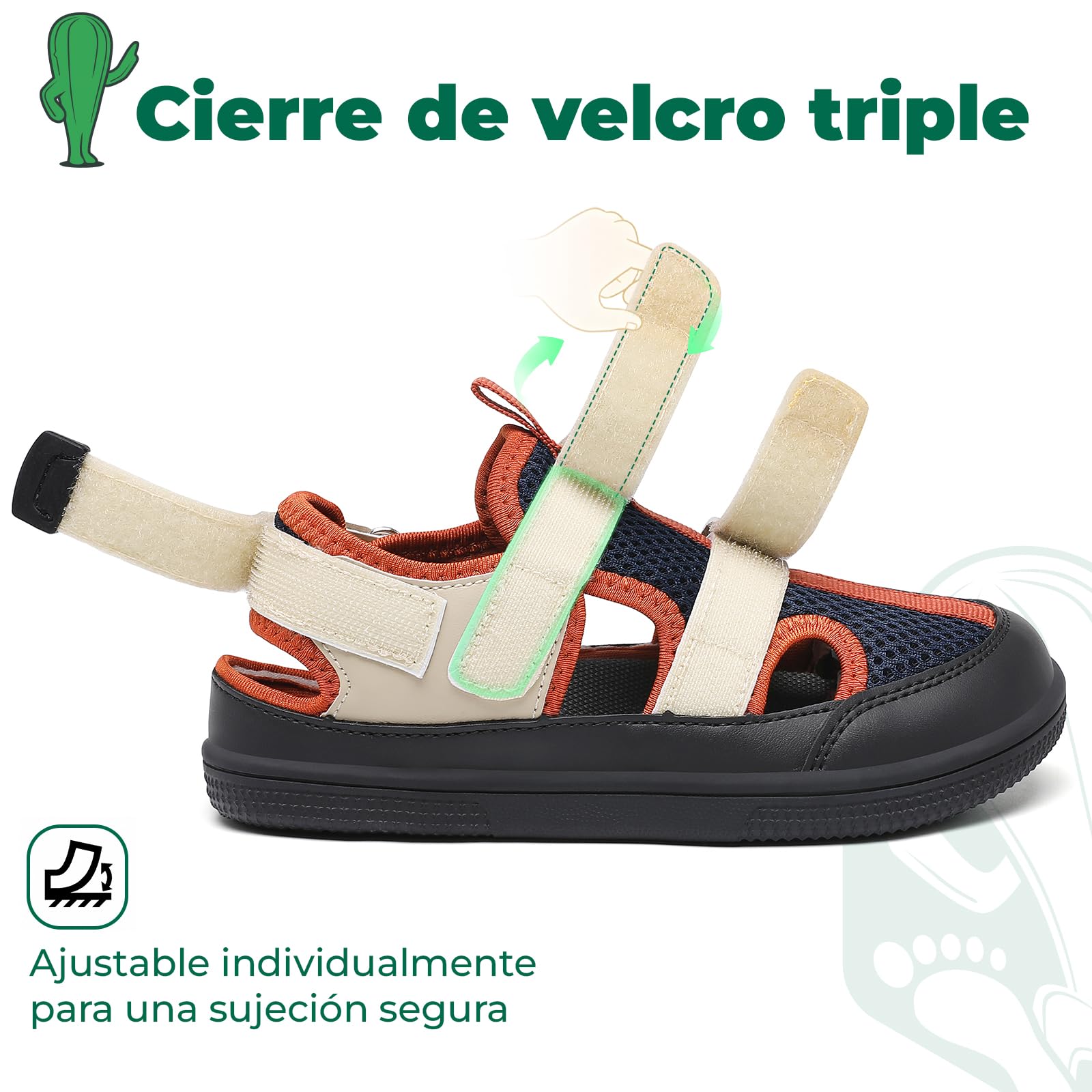 SAGUARO Niño Sandalias Barefoot Cangrejeras - Puntera Cerrada & Puntera ancha, 25-36 - 4
