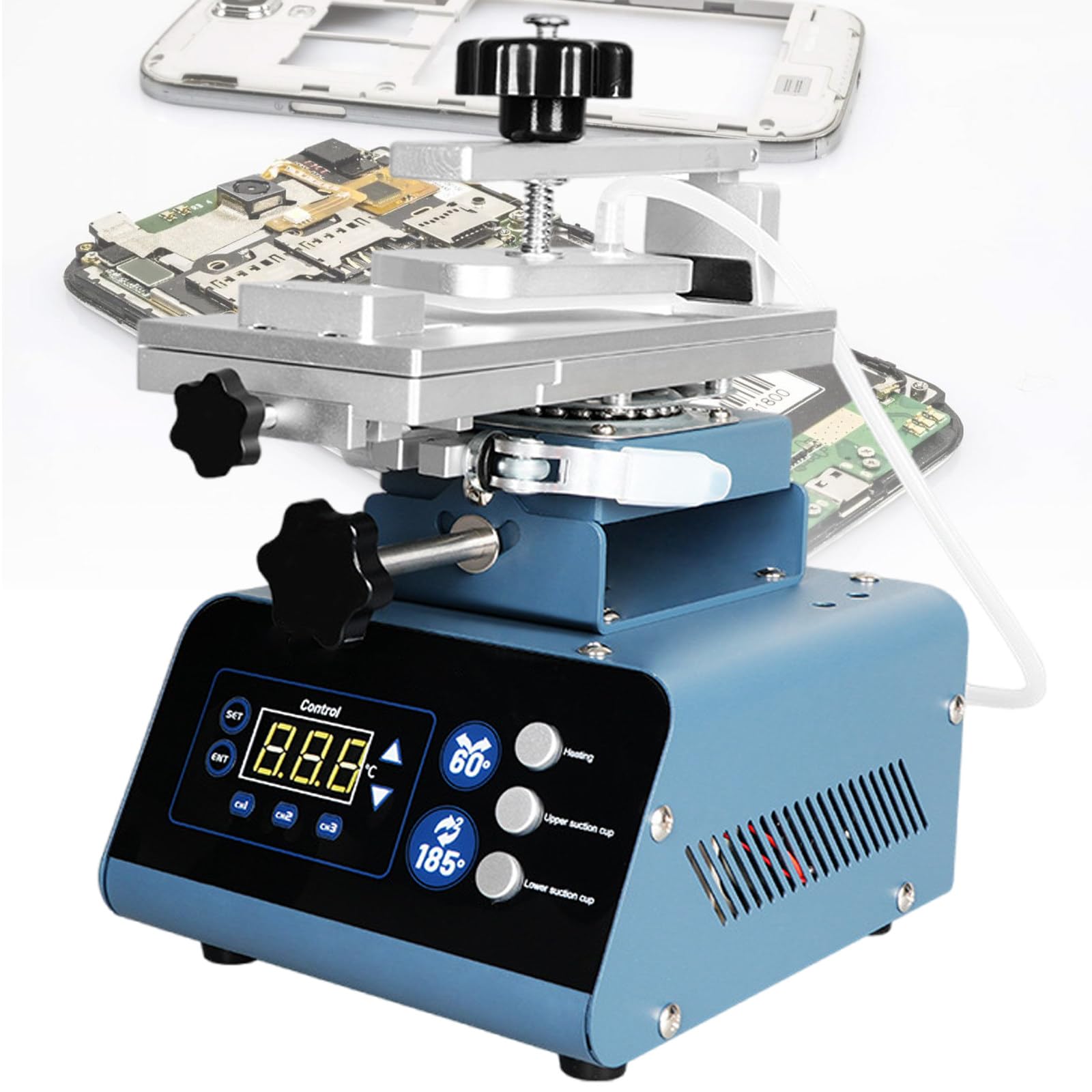 Eoweiot Screen Separator Machine with 60° Tilt, Dual Mode, 3 Speed Adjustment, 185° Rotatable Tool for Heating and Glue Removal, 300W Power