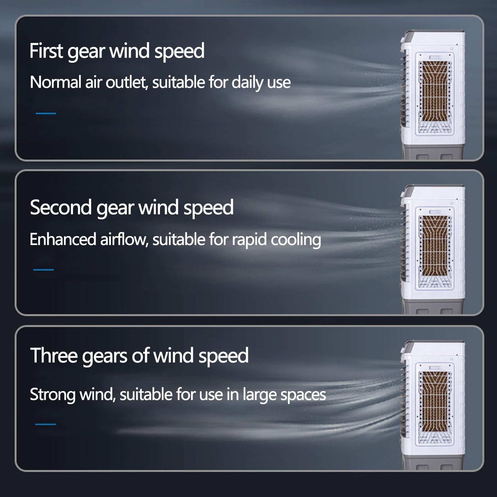 Ventilador Enfriador de Aire evaporativo Comercial, Enfriador de pantano 3 en 1 con Tanque de Agua Grande, múltiples velocidades de Viento, Ruedas, Amplia oscilación para refrigeración Interior y