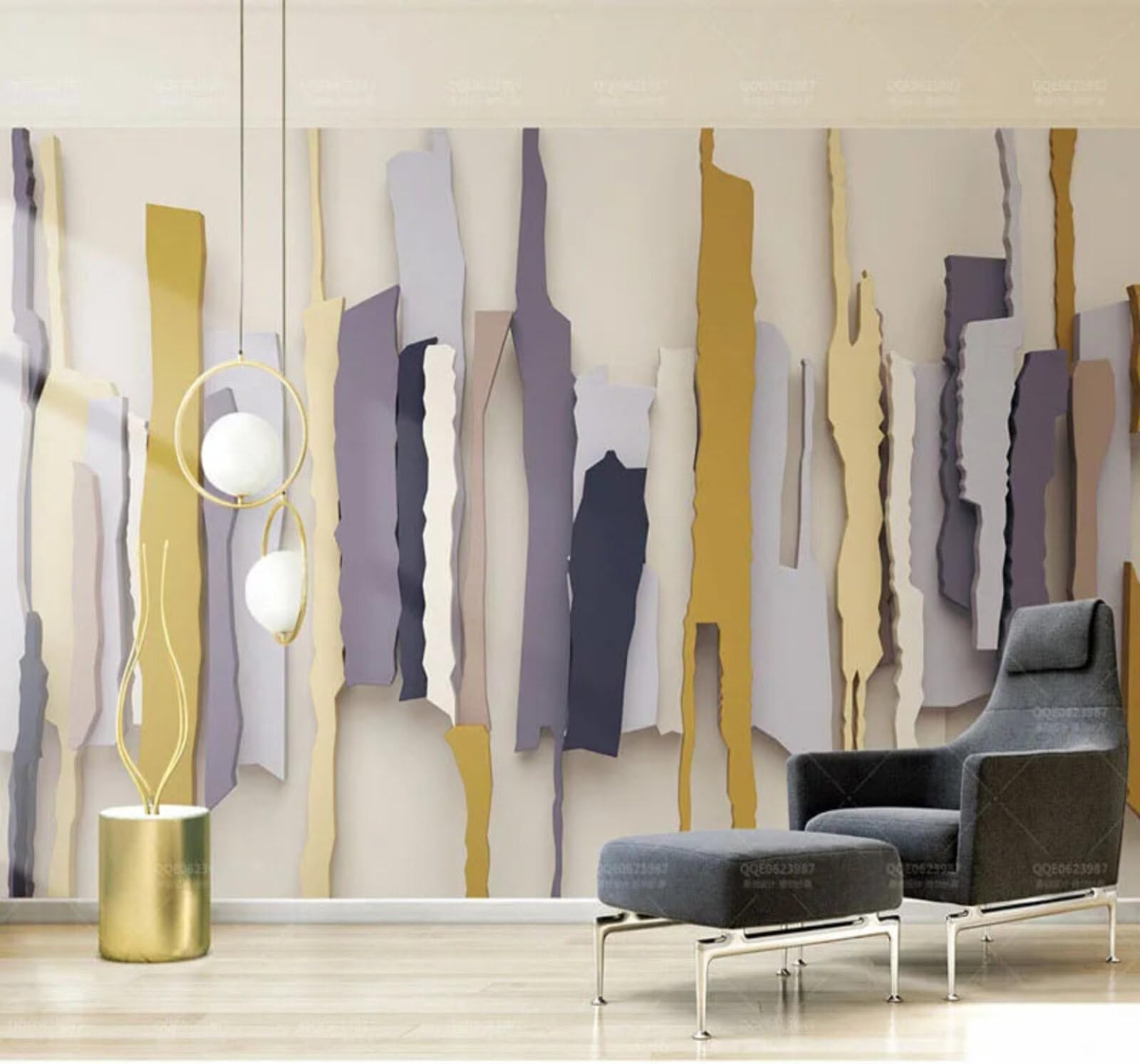 Abstract Three Dimensional Creative Irregular Geometric 3D Wallpaper Easy Install Feature Office Living Room Sofa Bedroom TV Background Wall Decoration-400cm×280cm