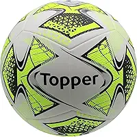 Bola de Futebol Society Topper 22 Oficial, Tamanho Nº 5, Costurada à Mão, Uso em Campo Sintético, Treino e Jogo, Adulto e Infantil