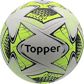 Bola de Futebol Society Topper 22 Oficial, Tamanho Nº 5, Costurada à Mão, Uso em Campo Sintético, Treino e Jogo, Adulto e Infantil