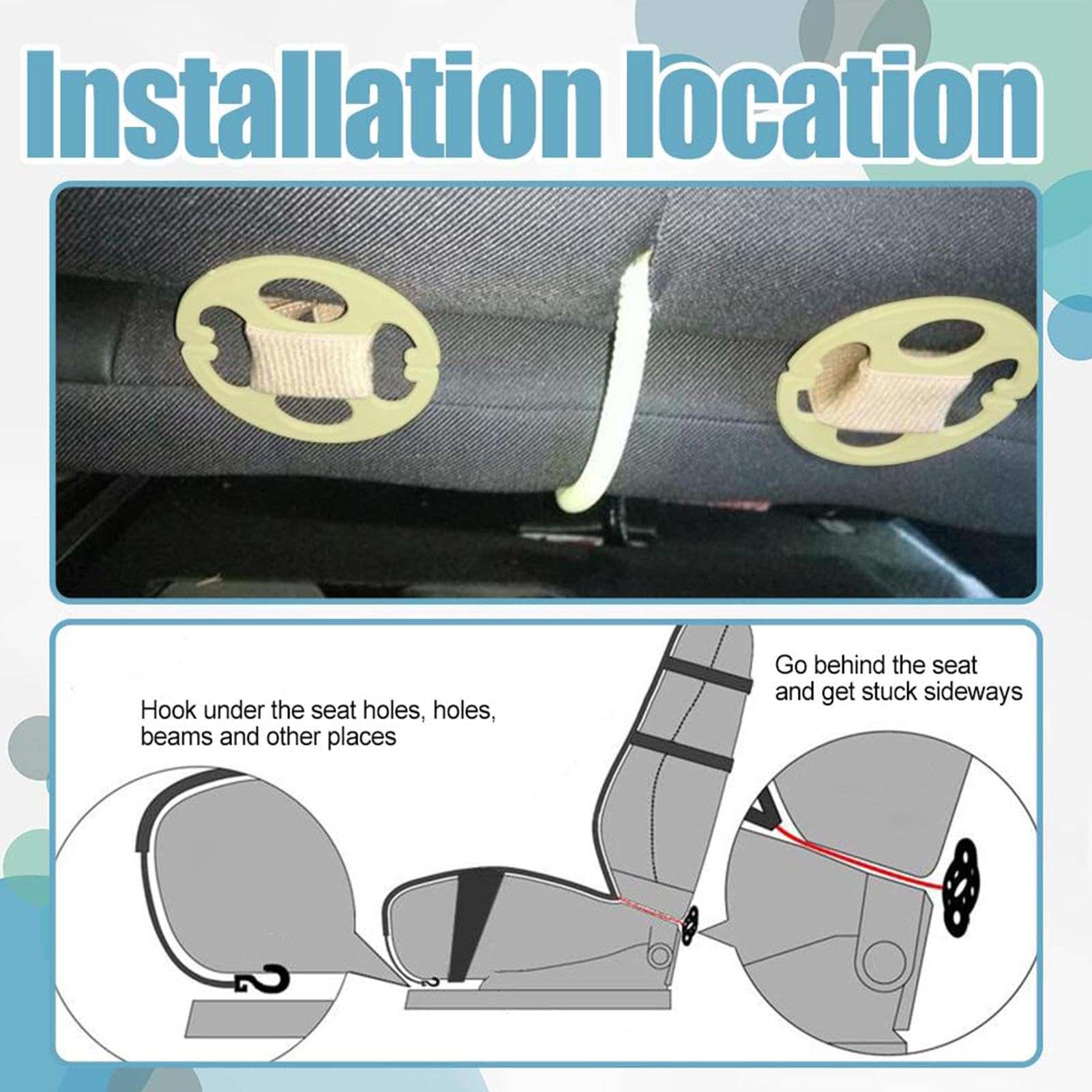 Parti per auto GUIFIER 4 Pezzi Gancio Posteriore Seggiolino Auto,Ganci