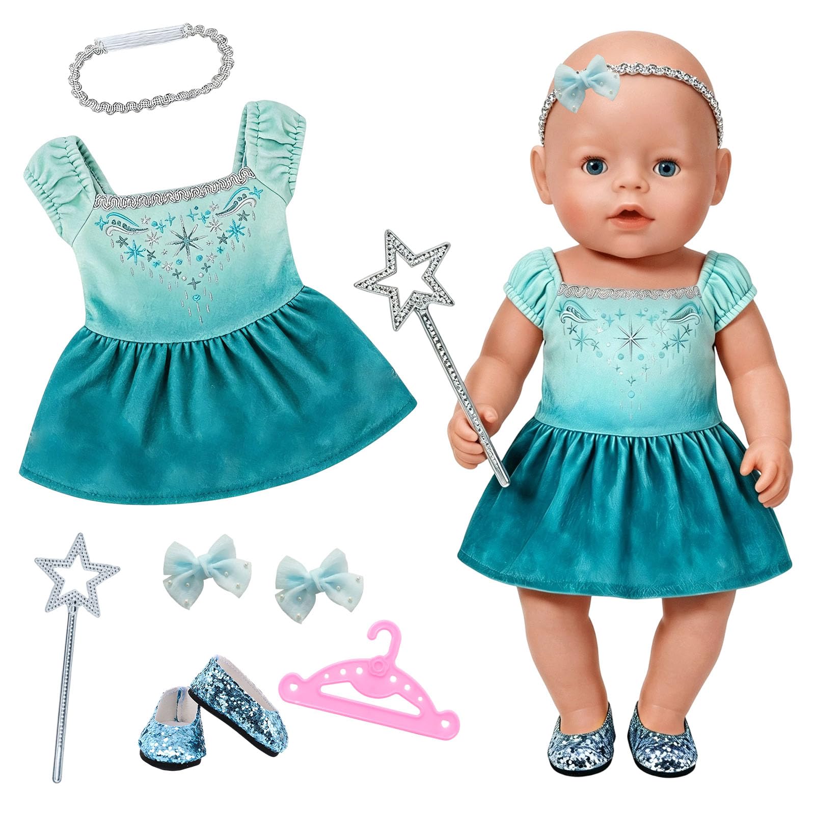 Baby Doll Clothes for 14-17 Inch/35-43 cm Princess Dress New Doll Clothes