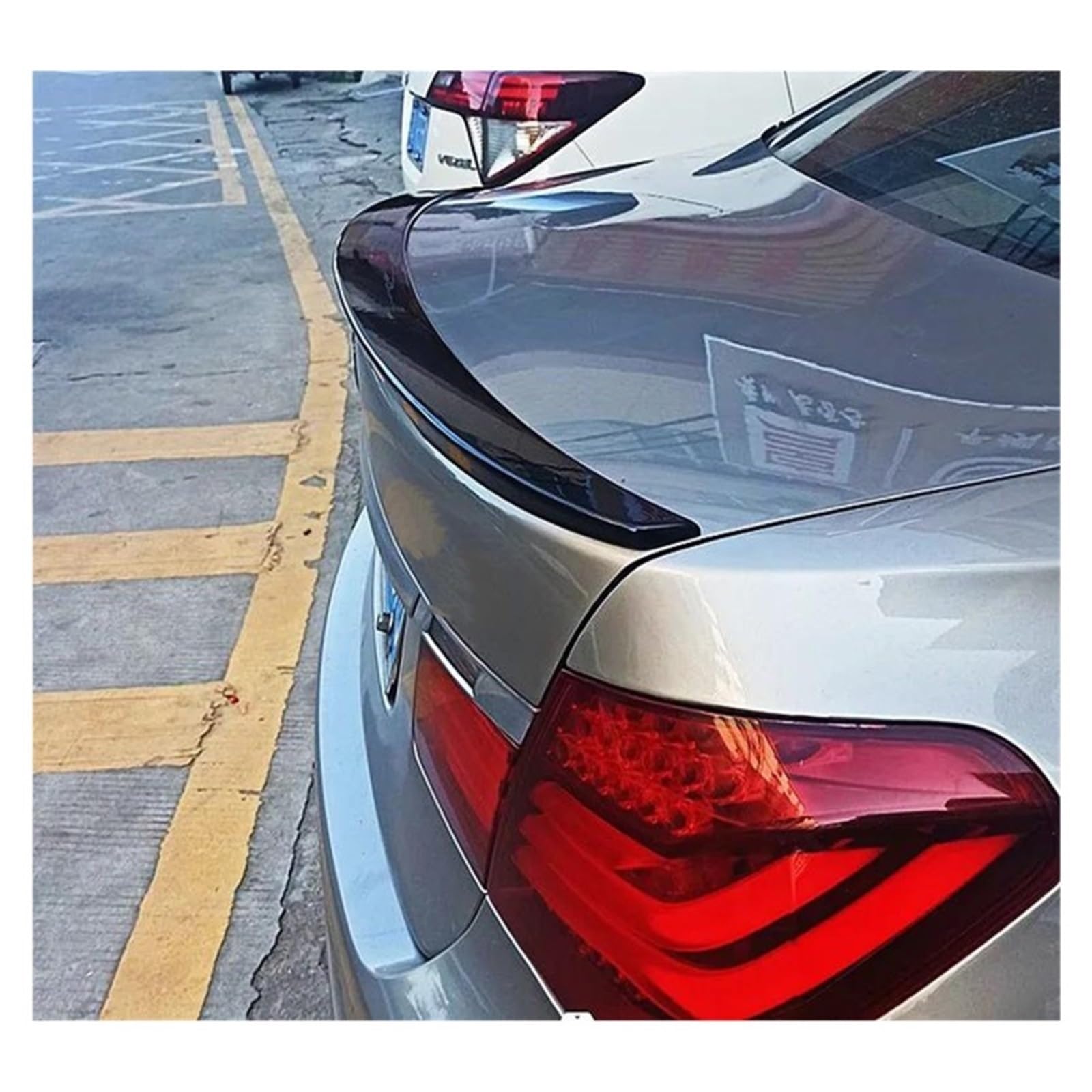Dla BMW Serii 7 F01 F02 740i 750i 2008-2014 Skrzydełka Na Klapę Bagażnika Spoiler Ducktail Tylny Spojler Dachowy(Glossy Black)