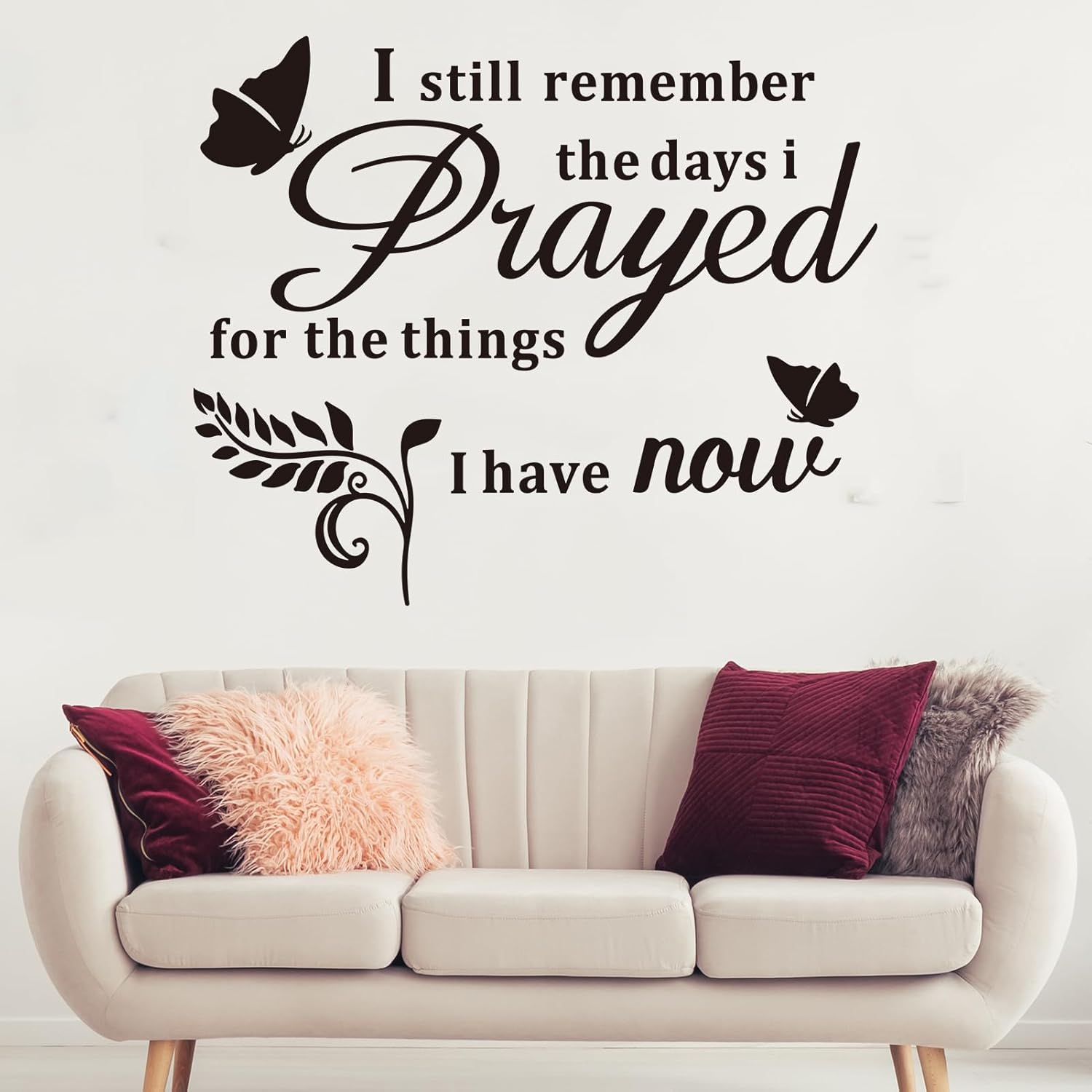 Inspirational Family Quotes Wall Stickers: Home Vinyl Art Wall Decals for Living Room Kitchen - I Still Remember The Days I Prayed 18" X 15"