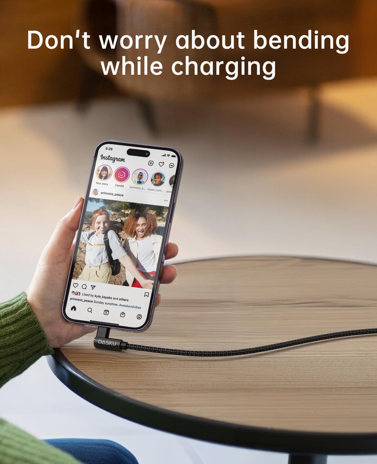 Dasku Cable USB C a C de 90 grados
