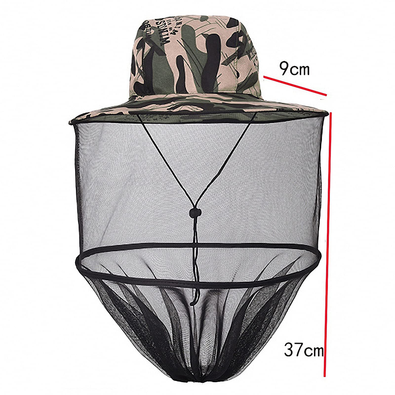 Camping-Mückennetz-Hut, Kopfnetzhut Sun Ion Fishing Bucket Cap Mesh Imkereischleier
